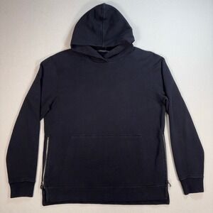 John Elliott Villain Hoodie Men's 4 / XL Black French Terry Zipper Pocket USA